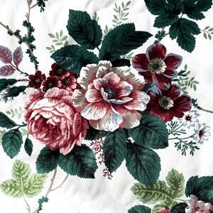 Vintage Pleasant Valley by Waverly designer fabric remnant pink cabbage rose